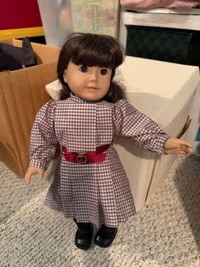 Original American Girl Samantha Doll in Red and White Plaid Dress with Red Belt